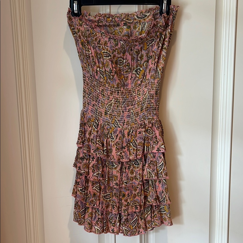 Patrons of Peace Strapless Ruffled Sheath Dress